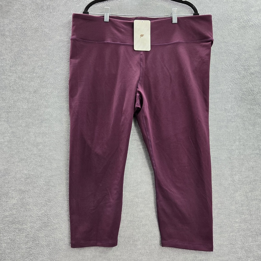 Fabletics Women Activewear Pants‎ 3X Purple Legging Crop Salar Solid Powerhold